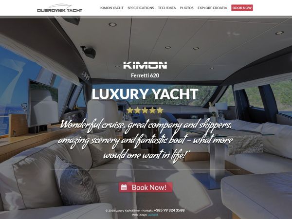 Izrada internetske stranice za jahtu Kimon Dubrovnik
